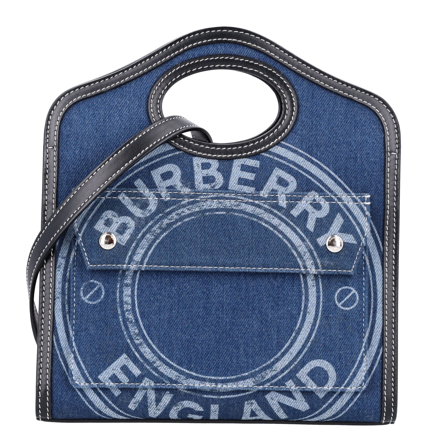 Burberry Denim Smooth Calfskin Mini Pocket Bag Blue 1 of 10
