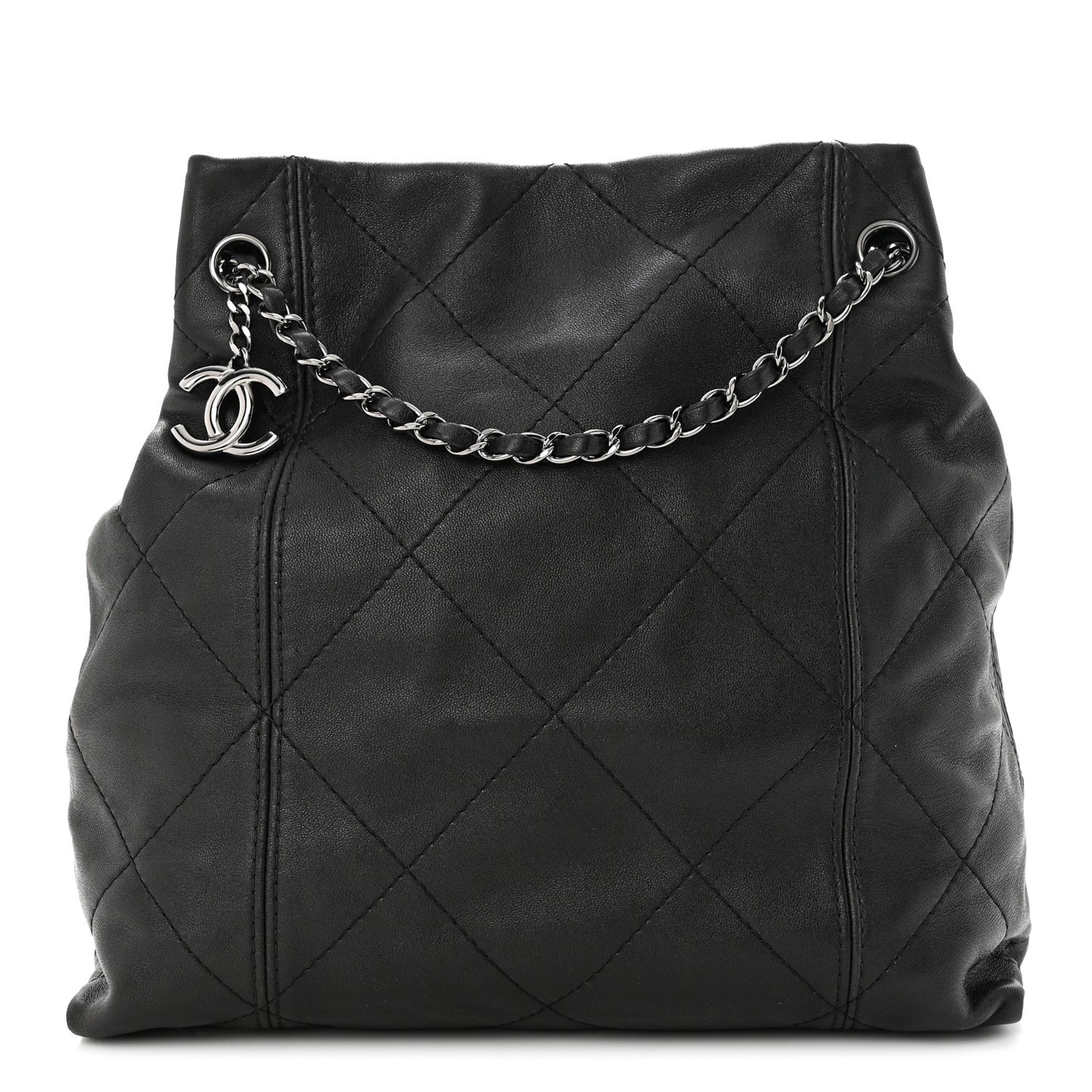 Lambskin Quilted Small Soft Touch Shoulder Bag Black