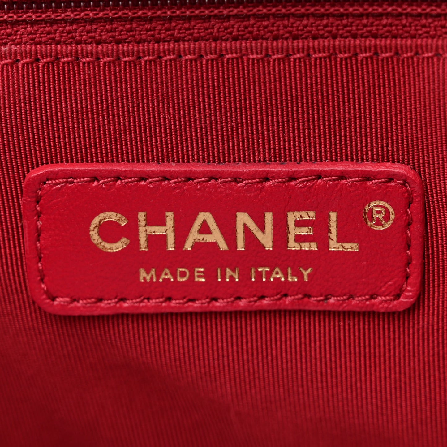 Shiny Aged Calfskin North South Shopping Bag Red