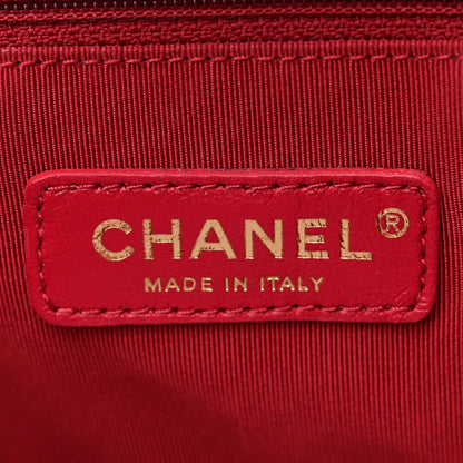 Chanel Shiny Aged Calfskin North South Shopping Bag Red 6 of 10