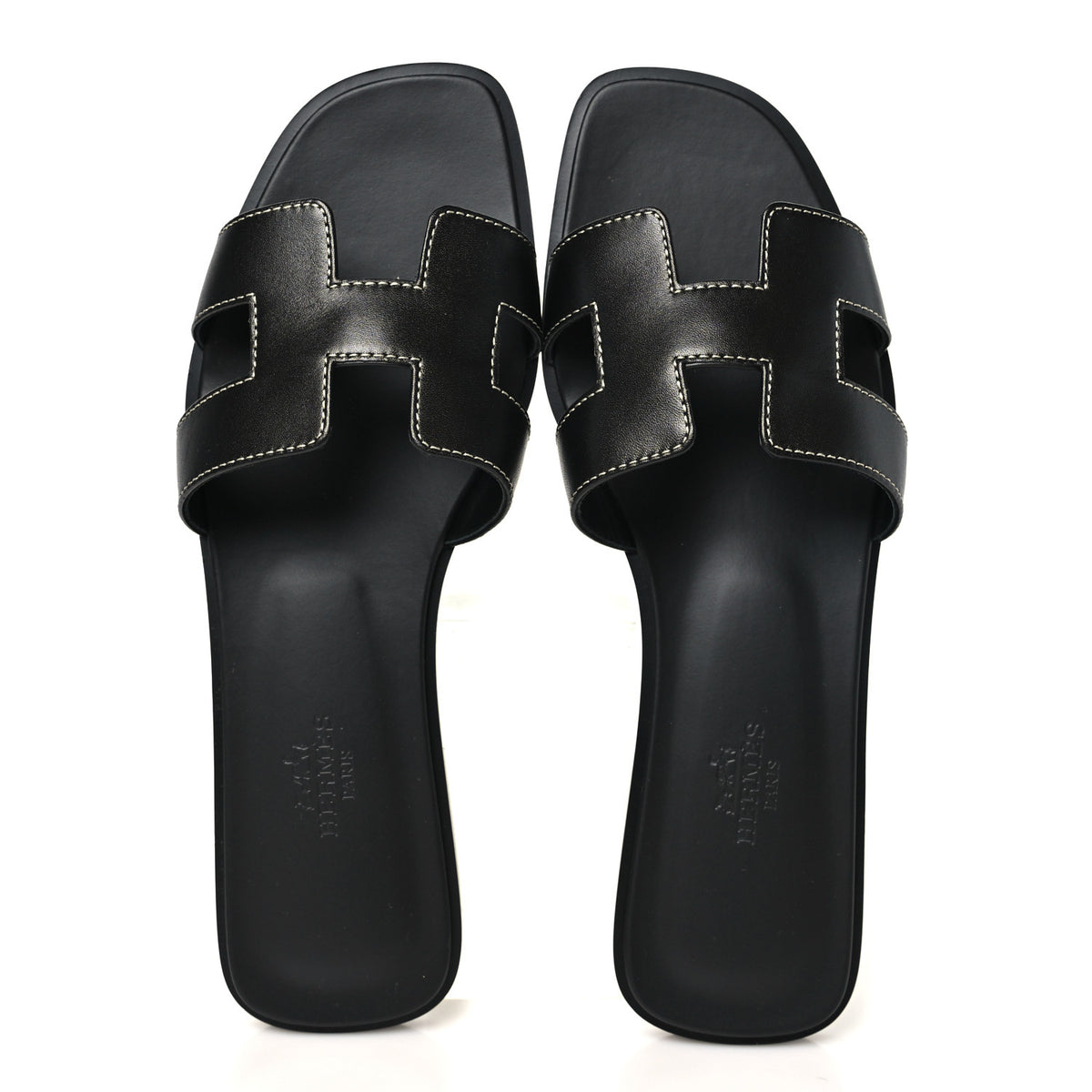 Box Calfskin Oran Sandals 37.5 Black