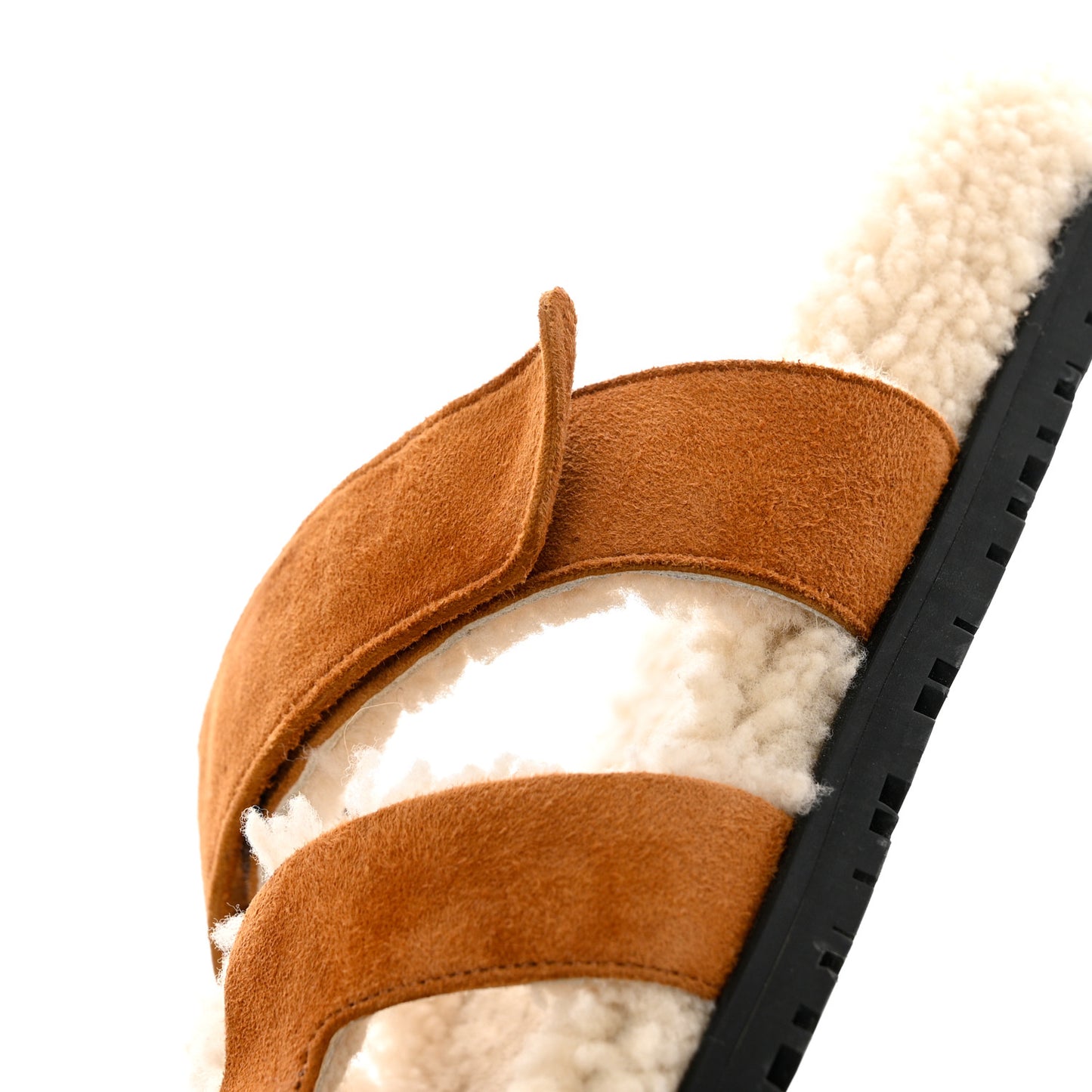 Suede Goatskin Woolskin Womens Chypre Sandals 39 Naturel Ecru