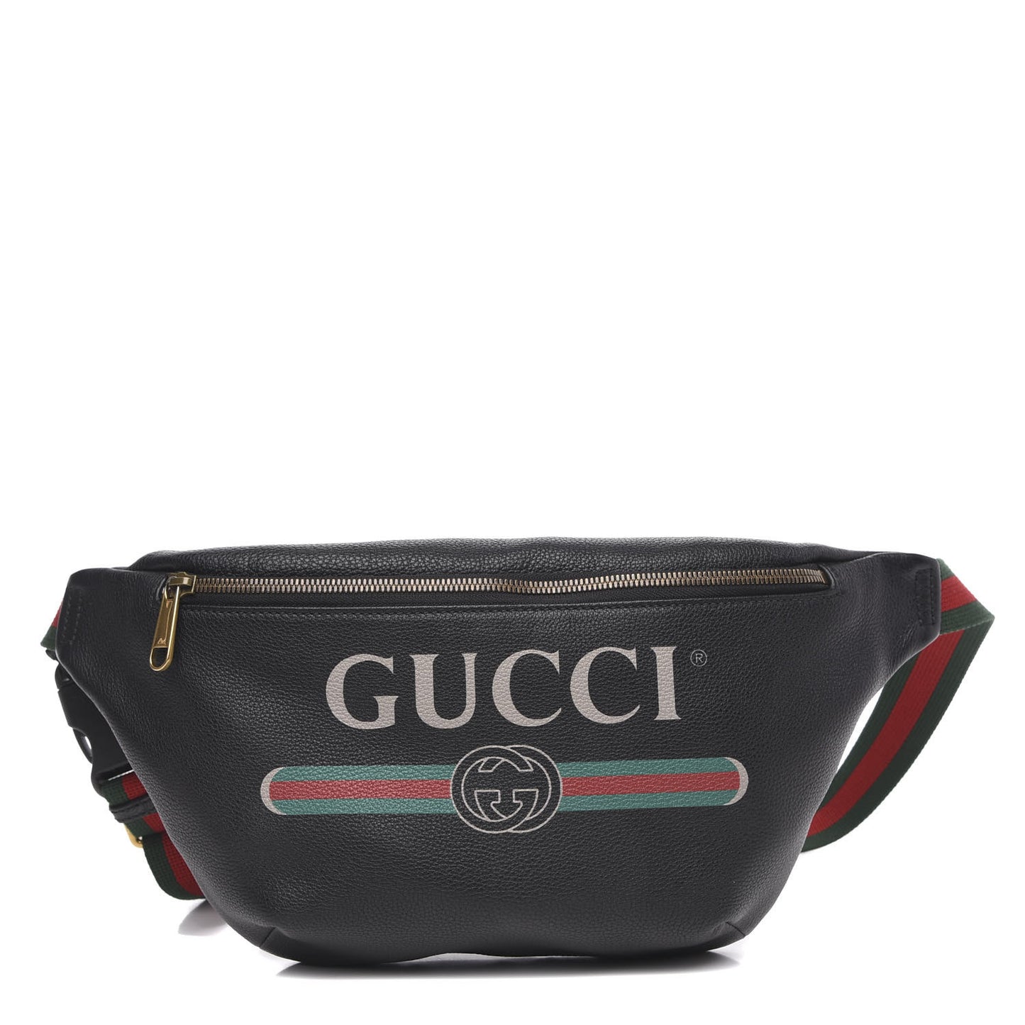 Grained Calfskin Logo Belt Bag Black
