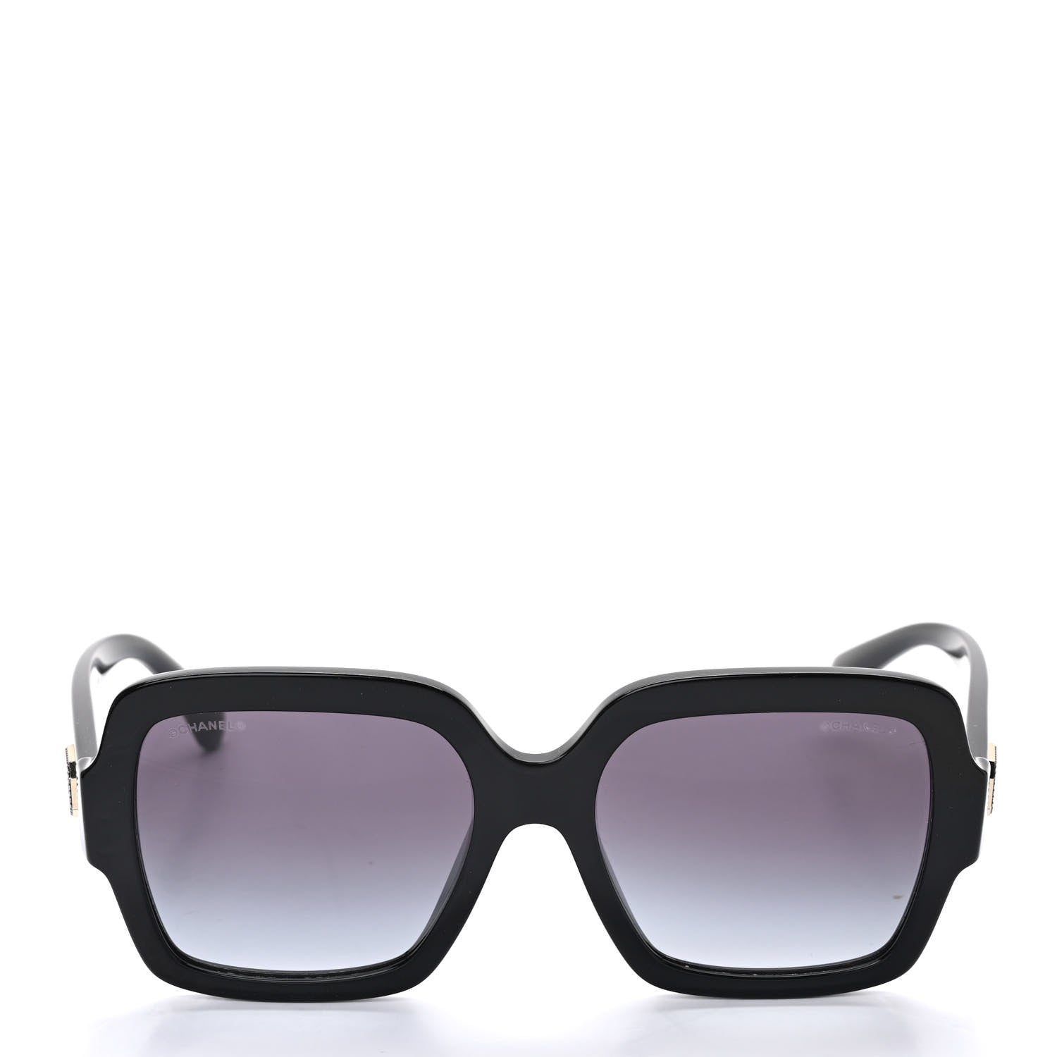 Chanel Acetate Square Strass CC Sunglasses 5479-A Black 2 of 8