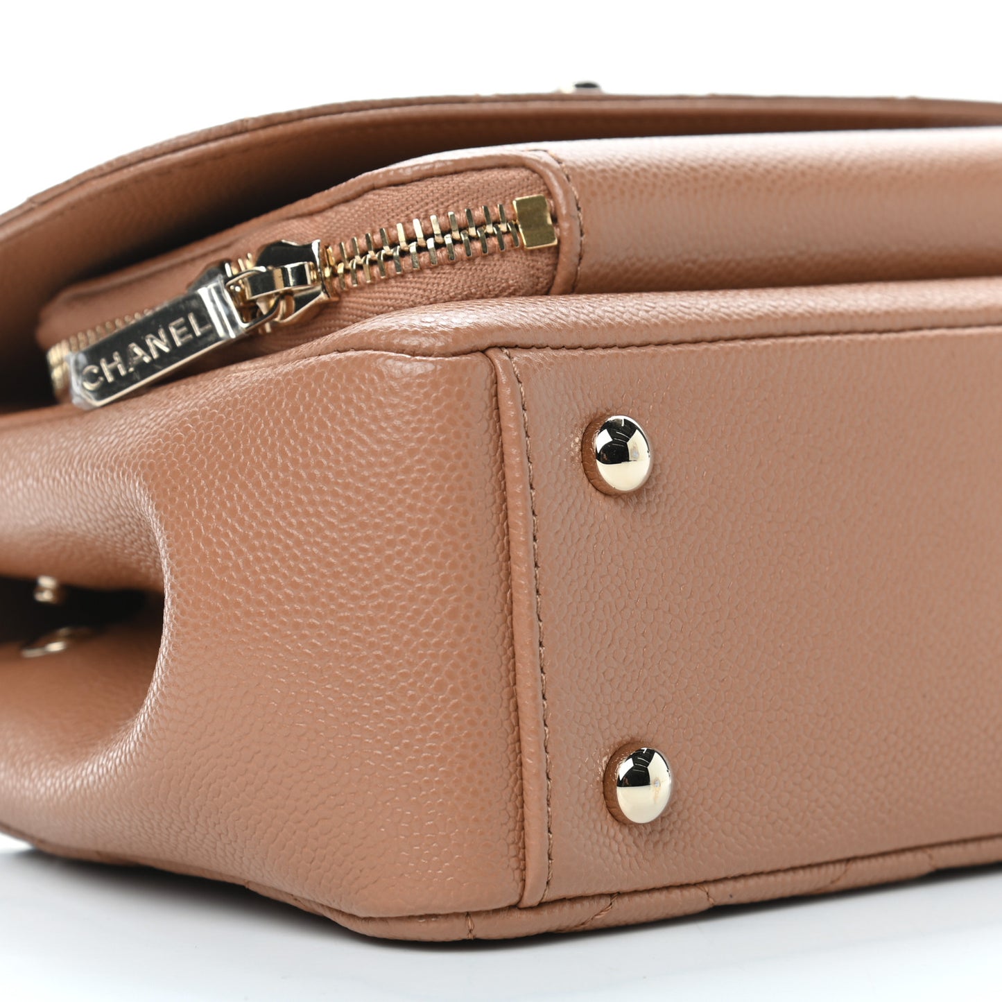 Caviar Quilted Small Business Affinity Flap Camel