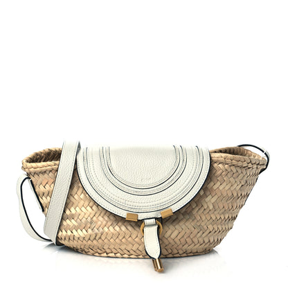 Chloe Raffia Calfskin Marcie Basket White 1 of 10