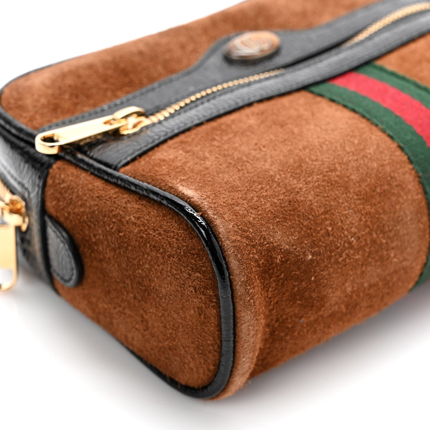 Gucci Suede Small Ophidia Belt Bag 85 34 Brown 10 of 12