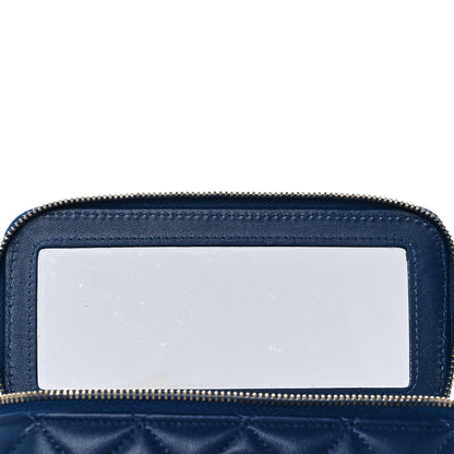 Chanel Lambskin Quilted Small Top Handle Vanity Case With Chain Dark Blue 10 of 10