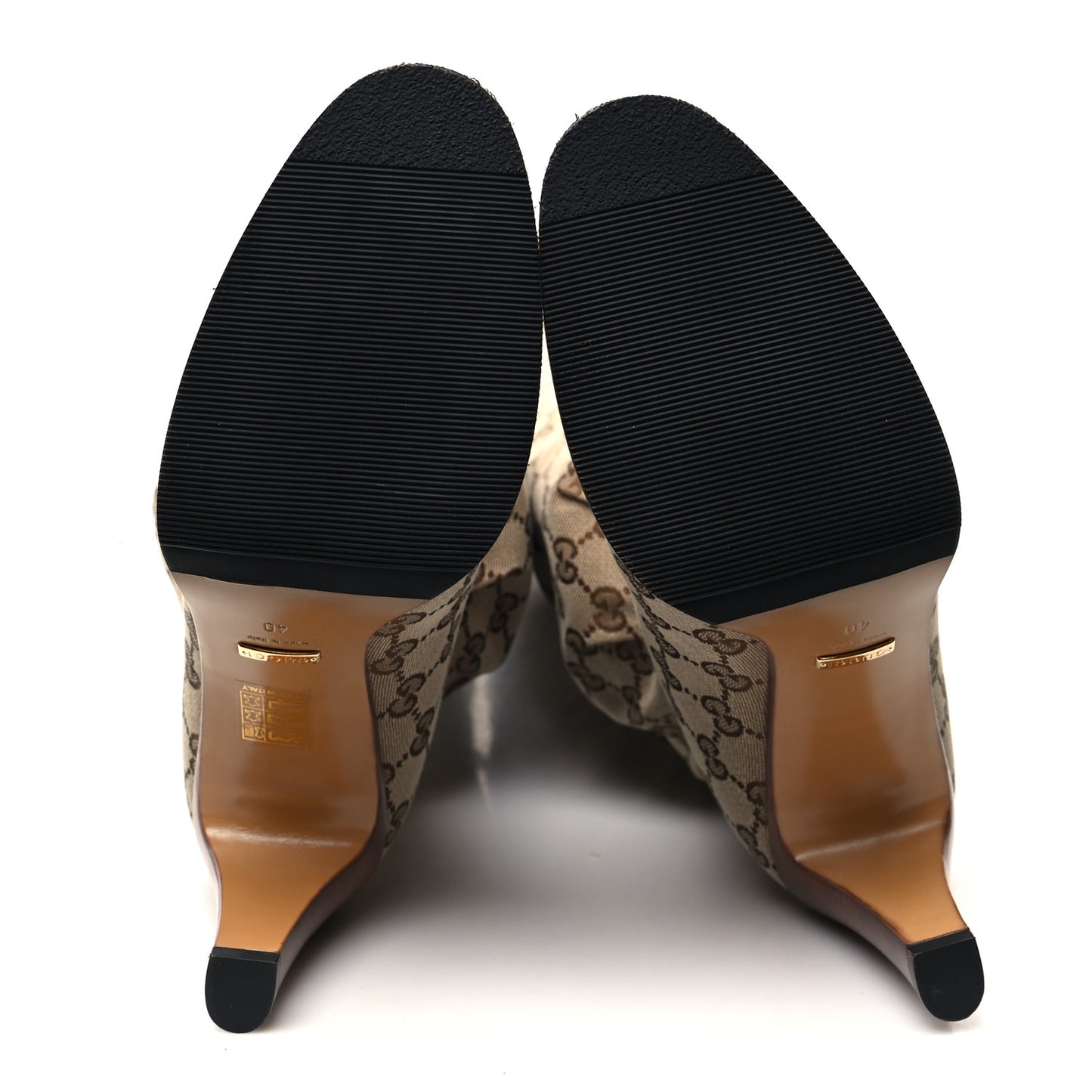 Monogram Over the Knee Boots 40 Beige Ebony