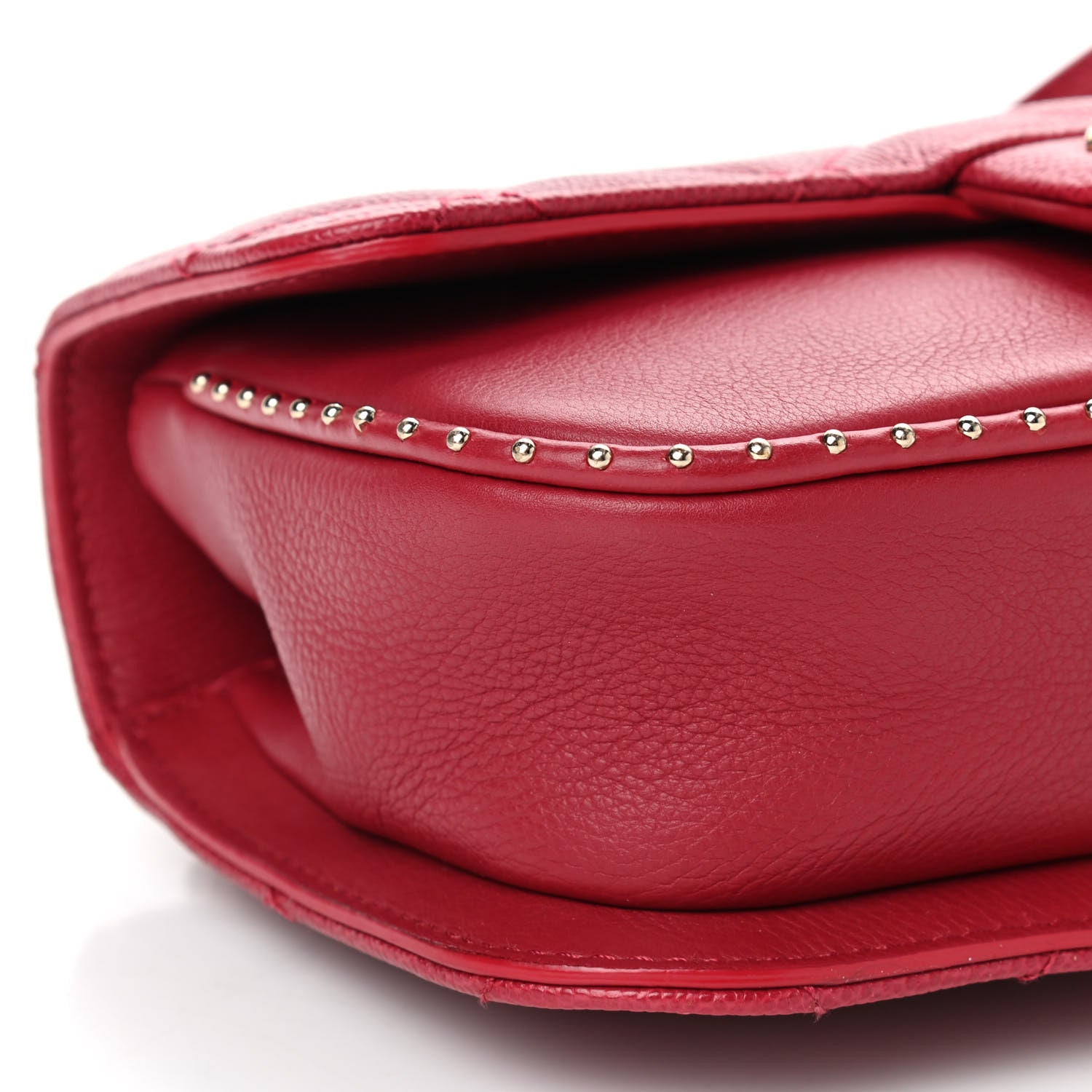 Chanel Caviar Quilted Mini Studded Flap Red 9 of 12