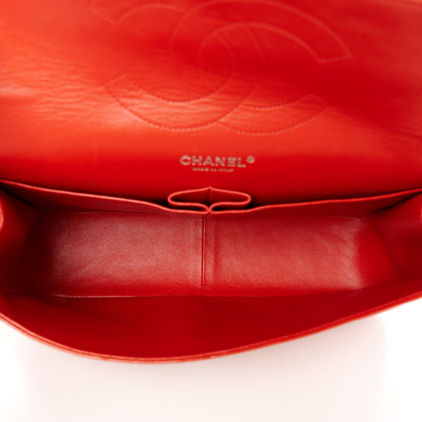 Lambskin Quilted Jumbo Double Flap Red