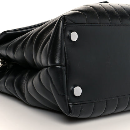 Saint Laurent Calfskin Y Quilted Monogram Large Loulou Chain Satchel Black 8 of 9