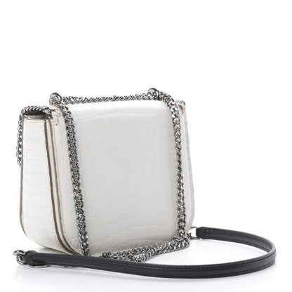 Stella McCartney Embossed Crocodile Effect Medium Falabella Box Shoulder Bag Ivory 3 of 13