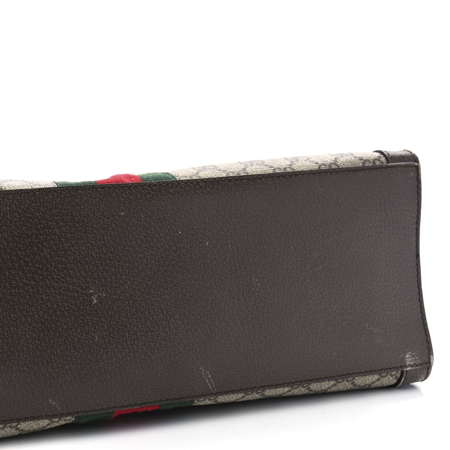 GG Supreme Monogram Web Ophidia Vertical Tote Brown