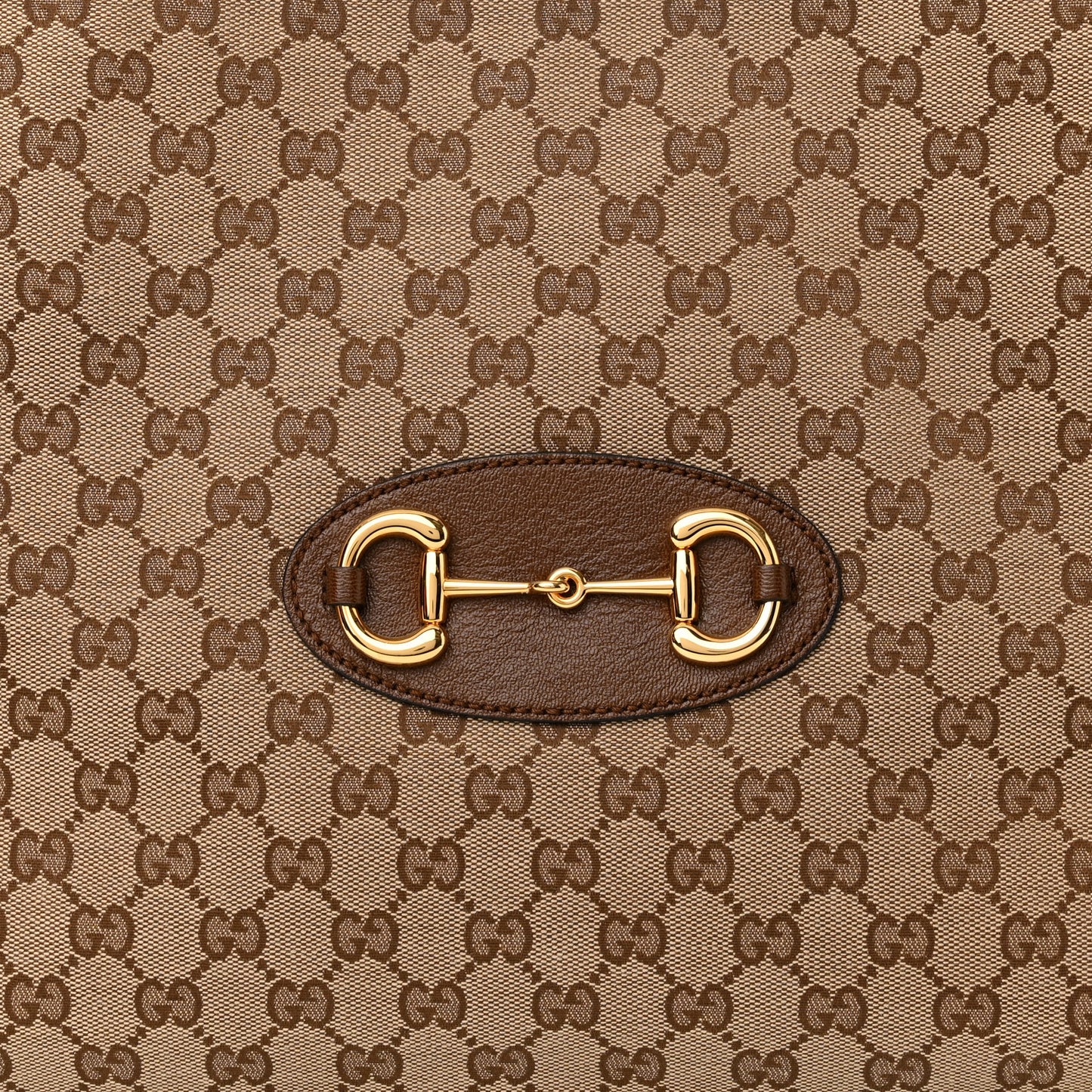 Monogram Horsebit 1955 Tote Bag Beige Brown Sugar