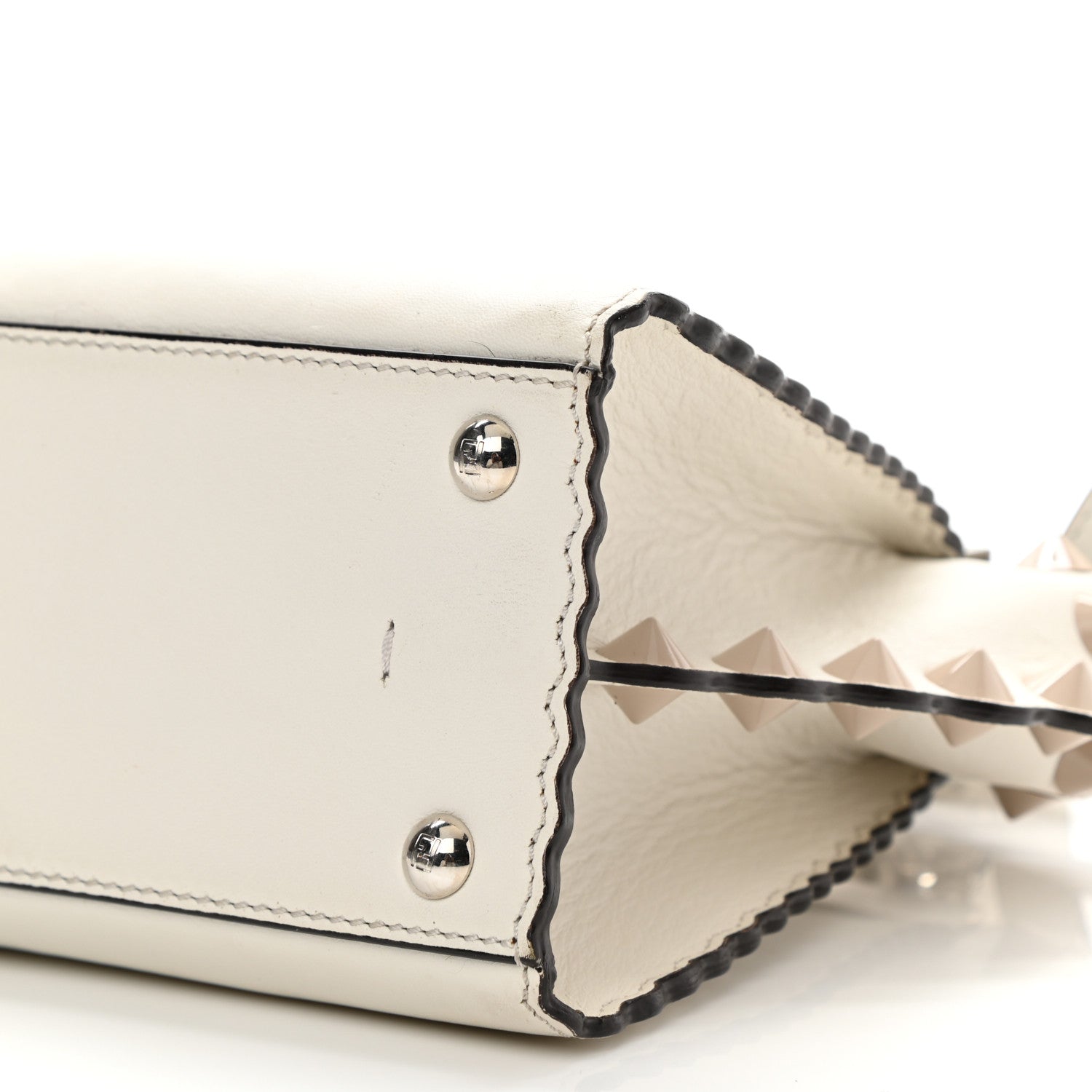 Fendi Vitello Scalloped Studded Mini 3Jours Tote Ice Cloude 11 of 14