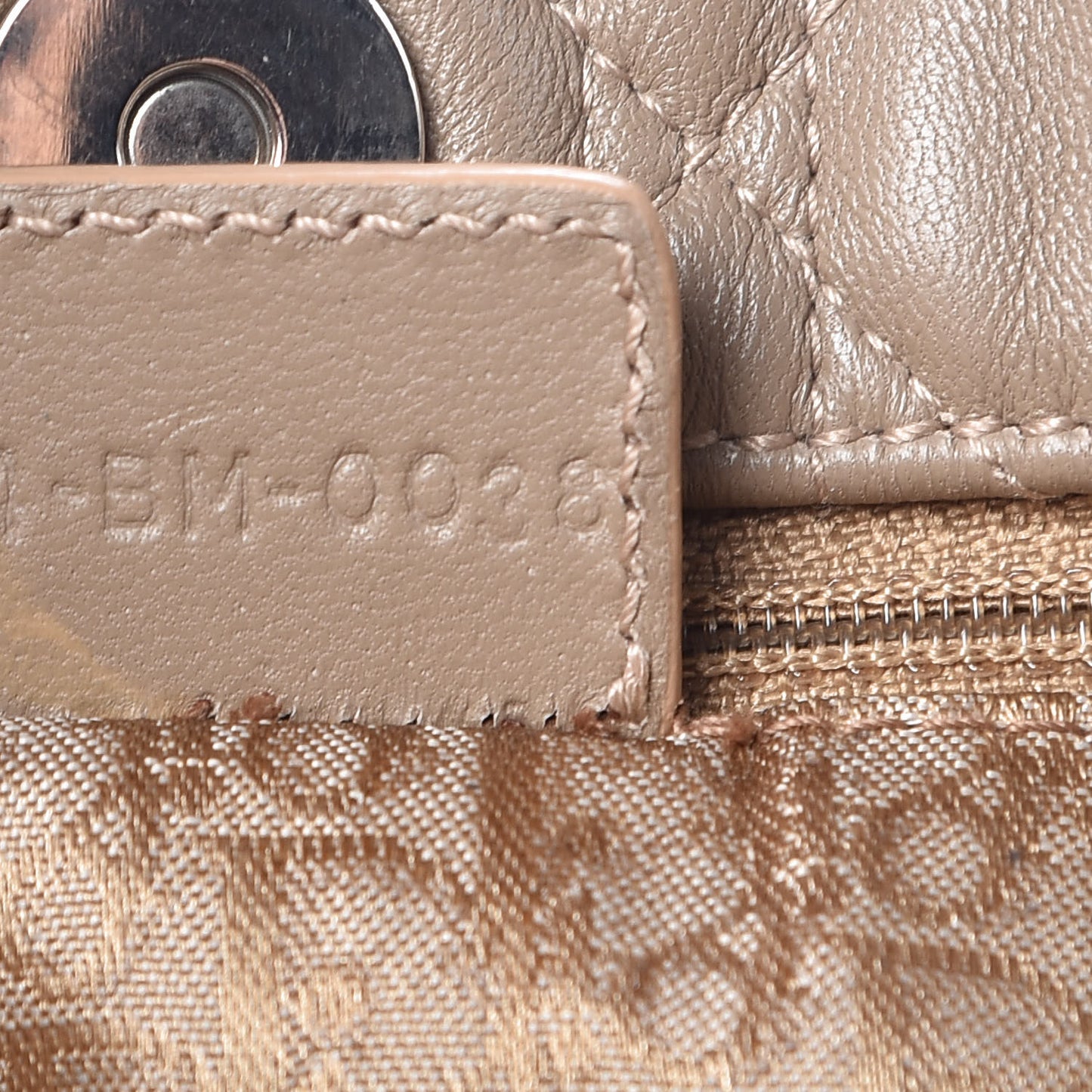 CHRISTIAN DIOR Lambskin Cannage Lady Dior Shoulder Bag Beige