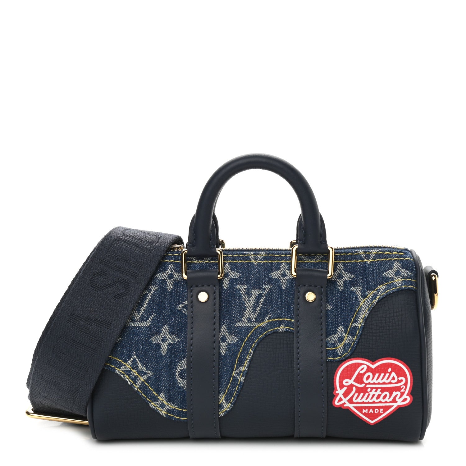 Louis Vuitton Taurillon Monogram Denim Drip Keepall XS Blue 1 of 8