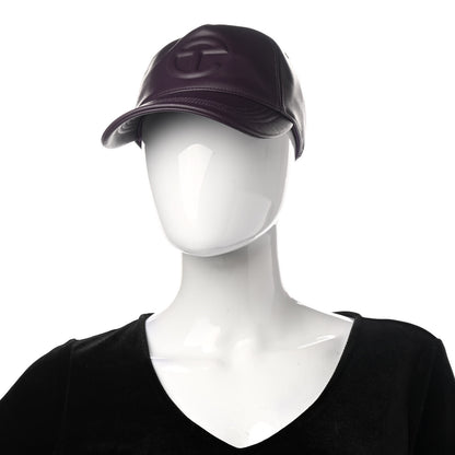 Telfar Vegan Leather Logo Embossed Hat Eggplant 2 of 8
