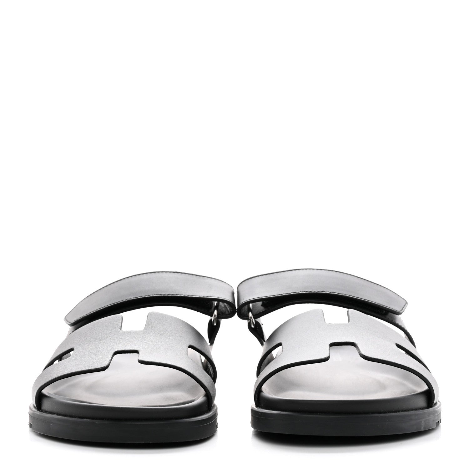Hermes Calfskin Womens Chypre Sandals 40.5 Black 2 of 9