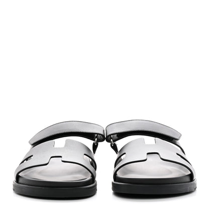 Hermes Calfskin Womens Chypre Sandals 40.5 Black 2 of 9