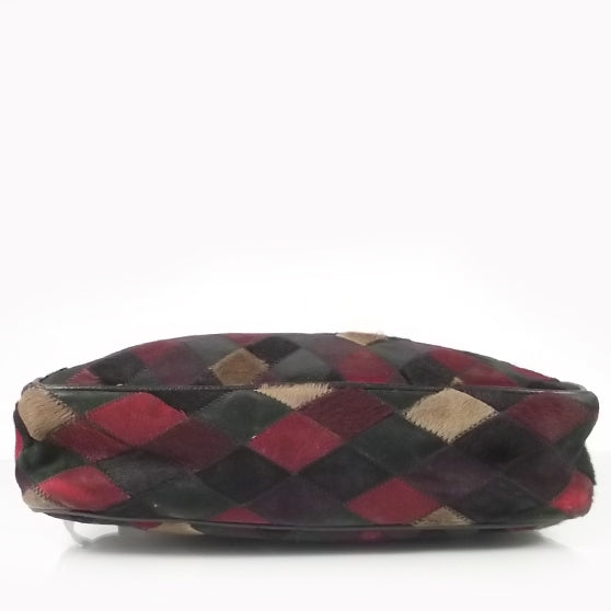 Pony Hair Suede Argyle Shoulder Bag
