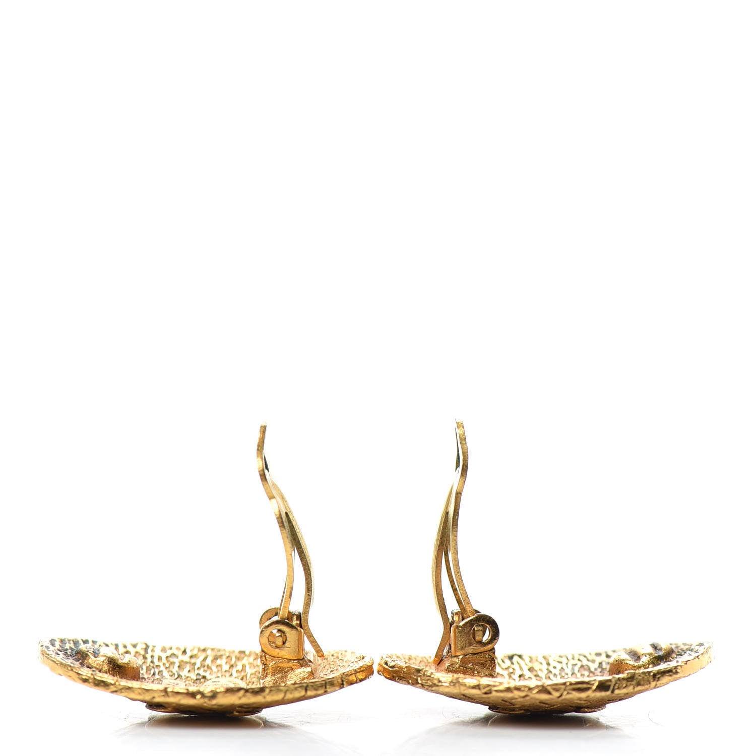 Chanel Oval CC Clip On Earrings Gold 3 of 4