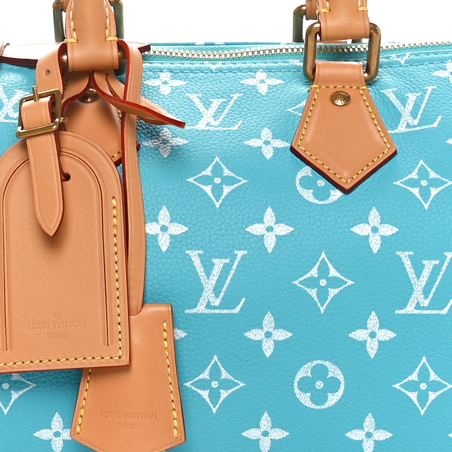 Louis Vuitton Calfskin Monogram Speedy P9 Bandouliere 25 Turquoise 10 of 12