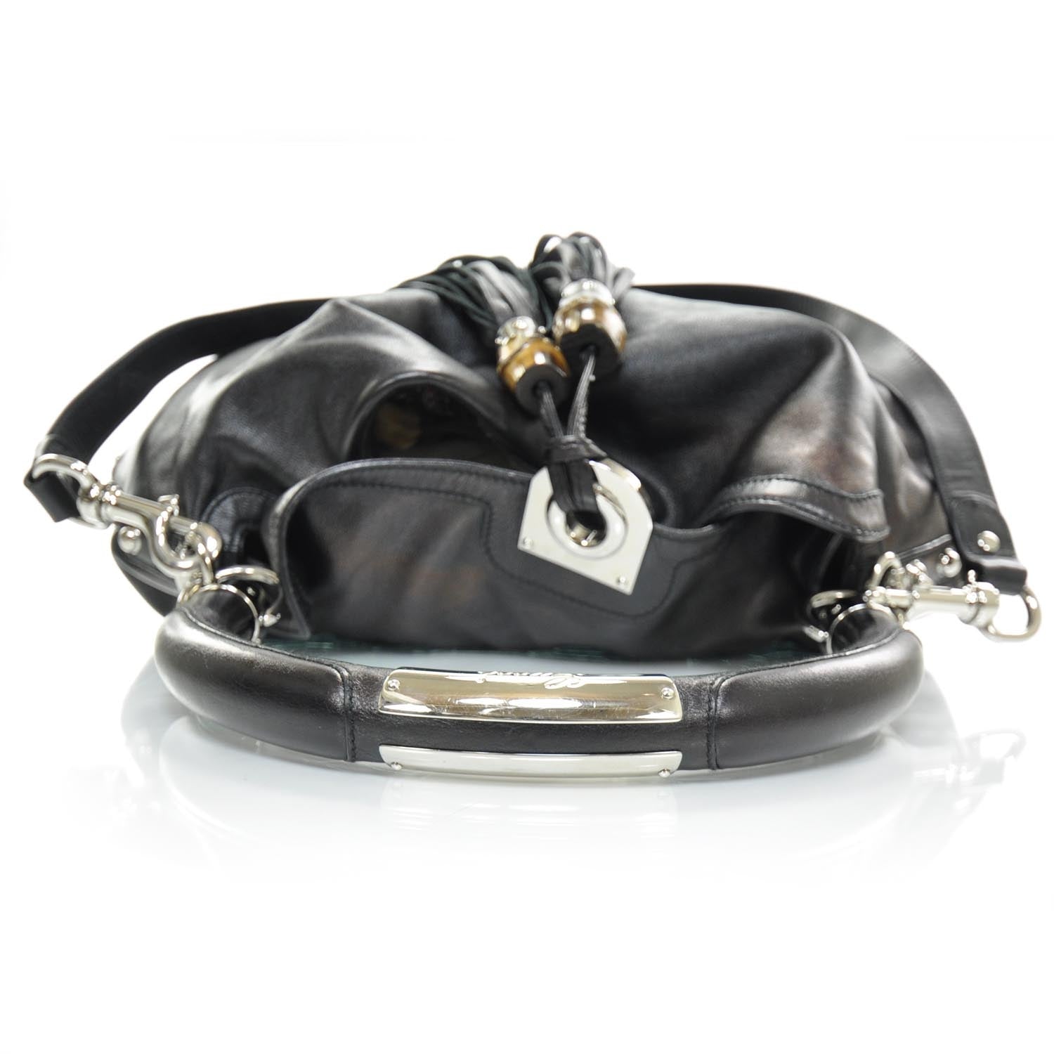 Gucci Leather Large Indy Top Handle Hobo Black 6 of 8