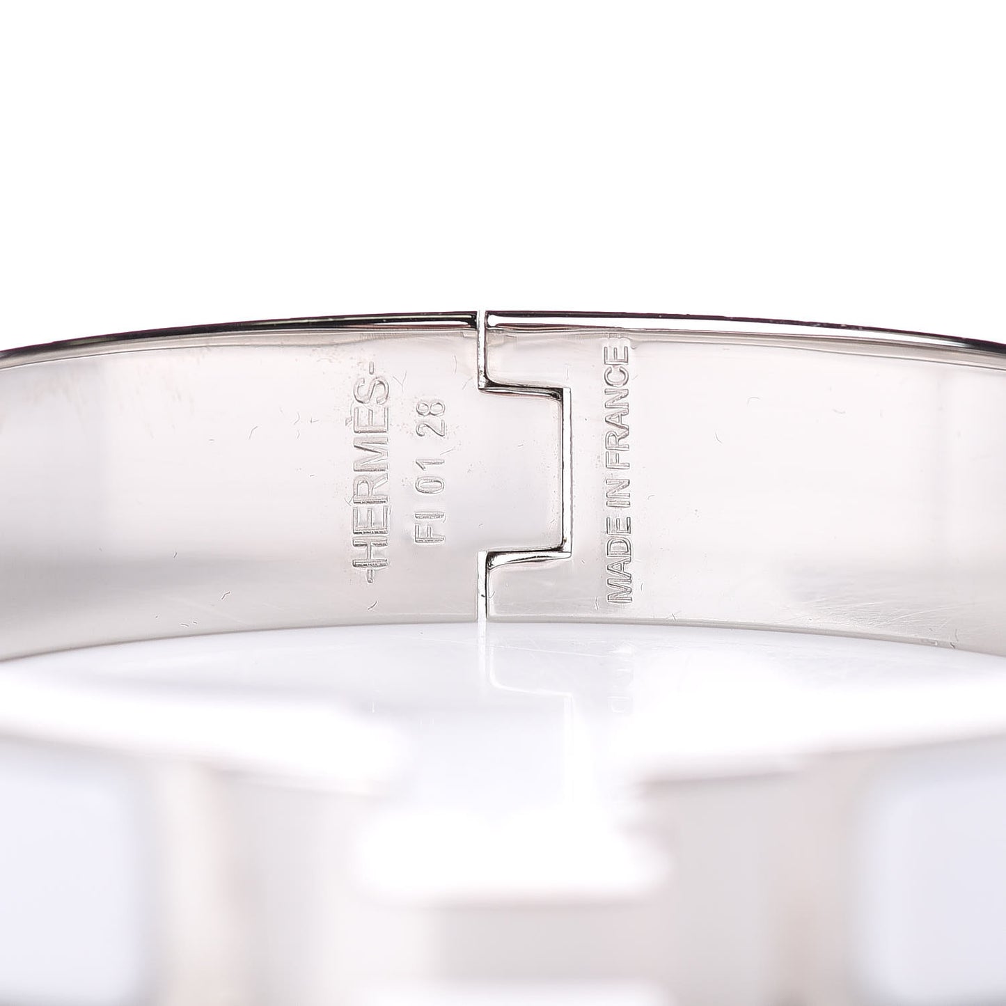 Enamel Narrow Clic Clac H Bracelet PM White