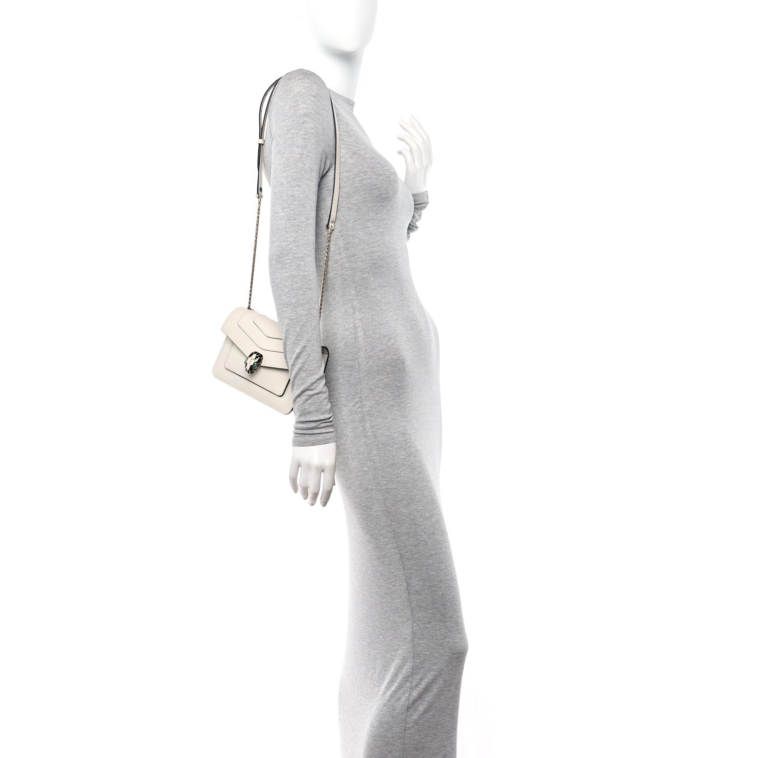 Bulgari Calfskin Serpenti Forever Small Crossbody Bag White Agate 2 of 11