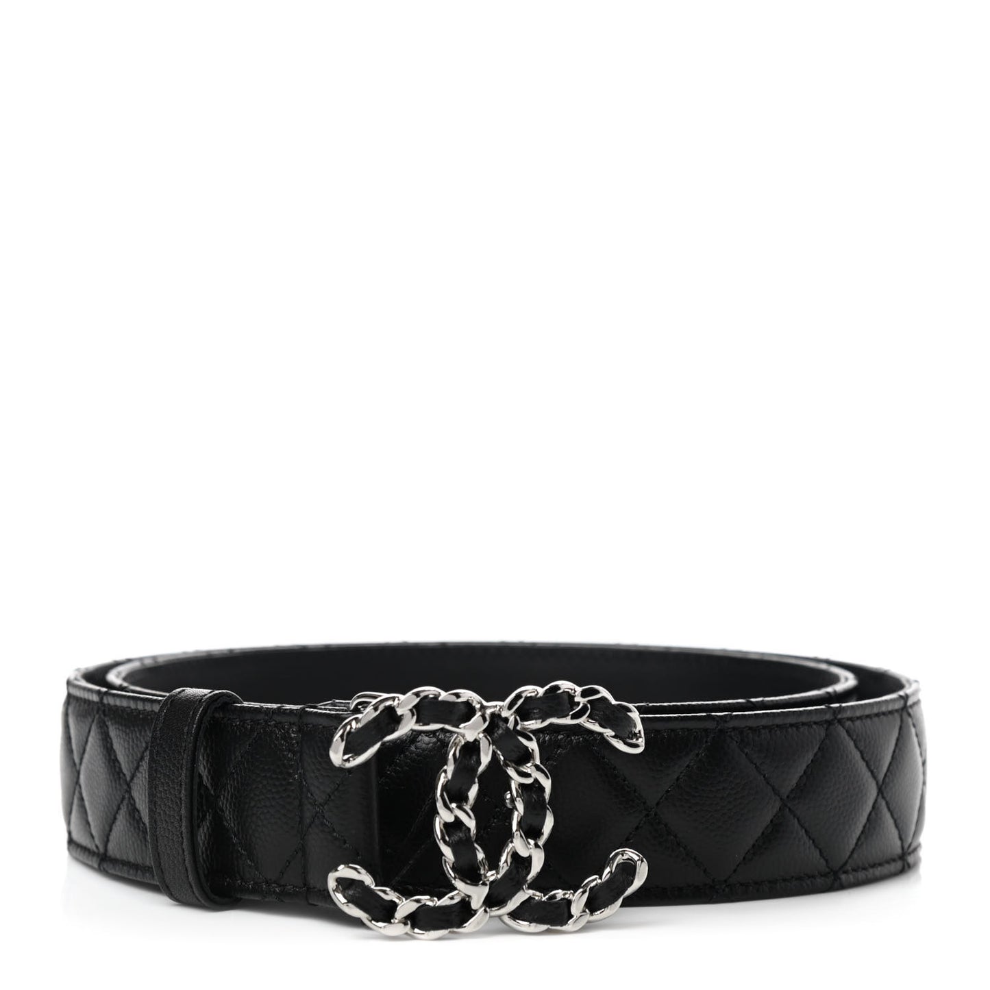 Caviar Quilted CC Chain Belt 90 36 Black