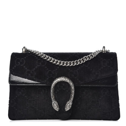 Gucci Velvet GG Monogram Small Dionysus Shoulder Bag Black 1 of 7