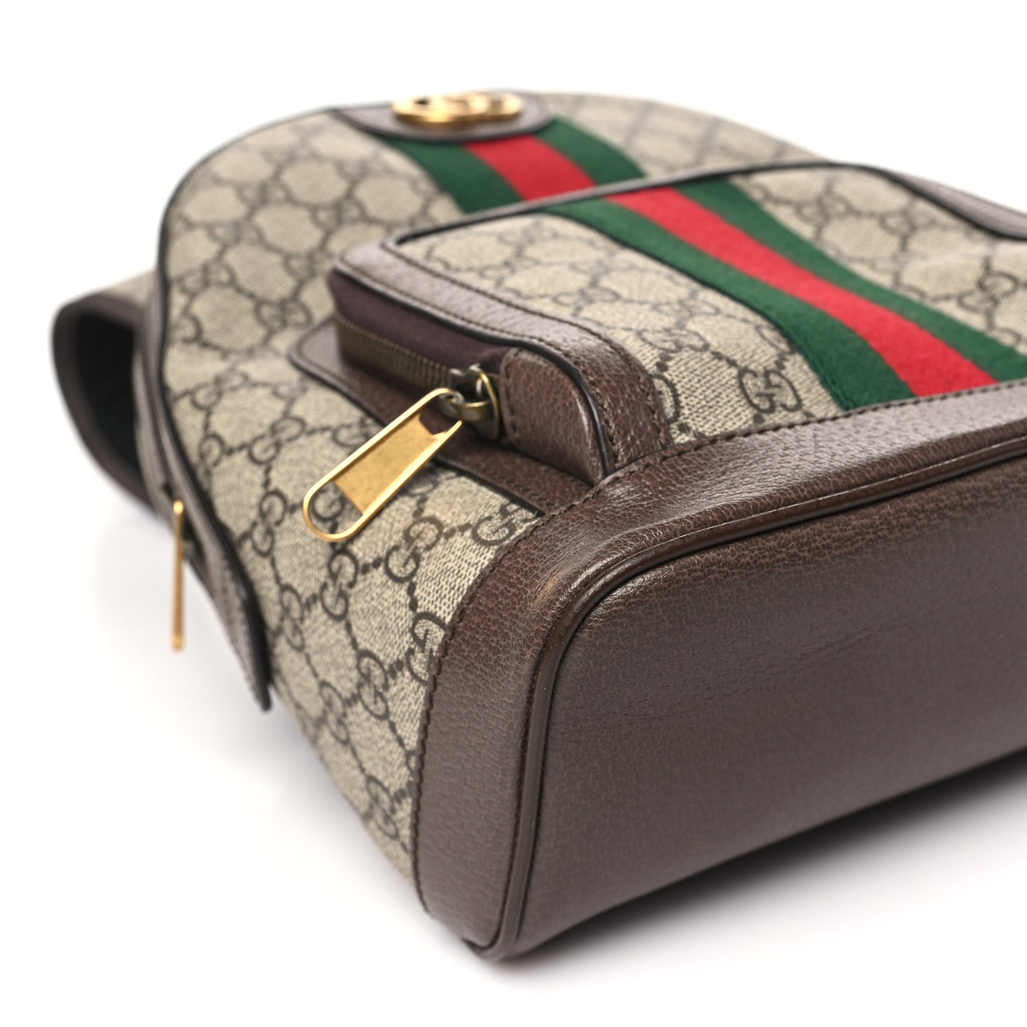 GG Supreme Monogram Calfskin Web Small Ophidia Day BackpacK Beige Ebony New Acero