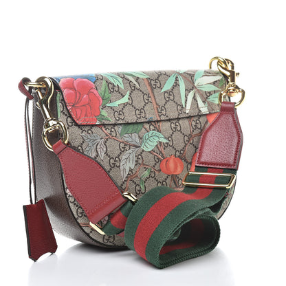 Gucci GG Supreme Monogram Tian Web Medium Padlock Messenger Shoulder Bag Beige Multicolor New Acero 3 of 12