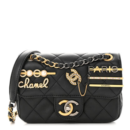 Chanel Lambskin Quilted Mini Coco Clips Single Flap Black 1 of 9