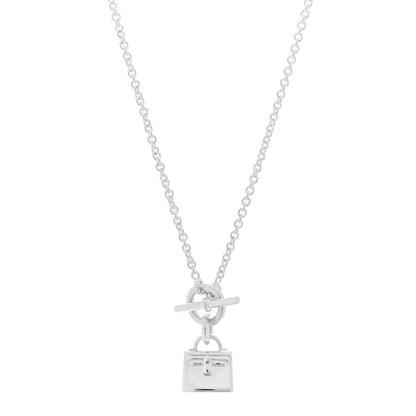Hermes Sterling Silver Kelly Charm Pendant Necklace 1 of 5
