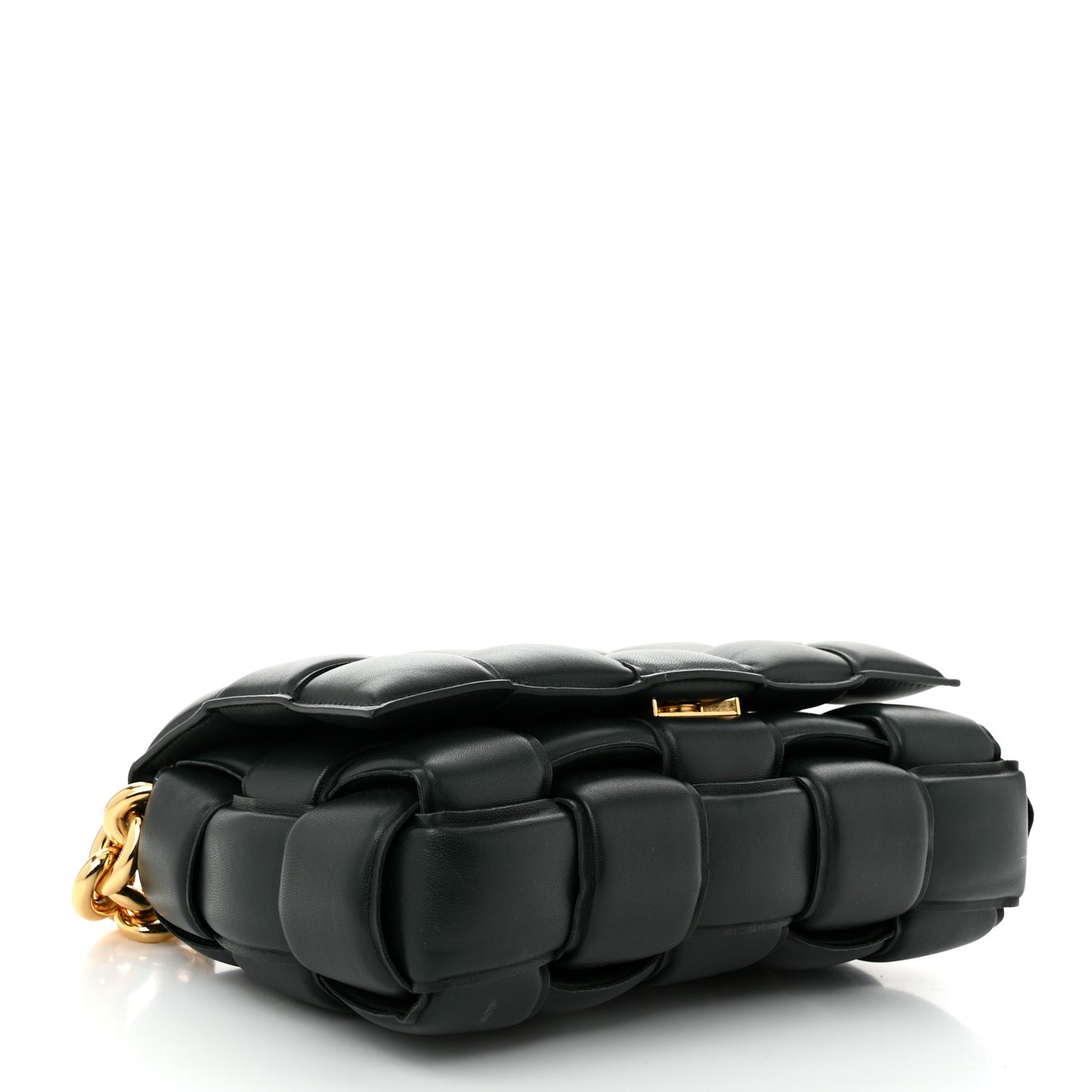 Lambskin Maxi Intreccio Padded Chain Cassette Crossbody Bag Inkwell
