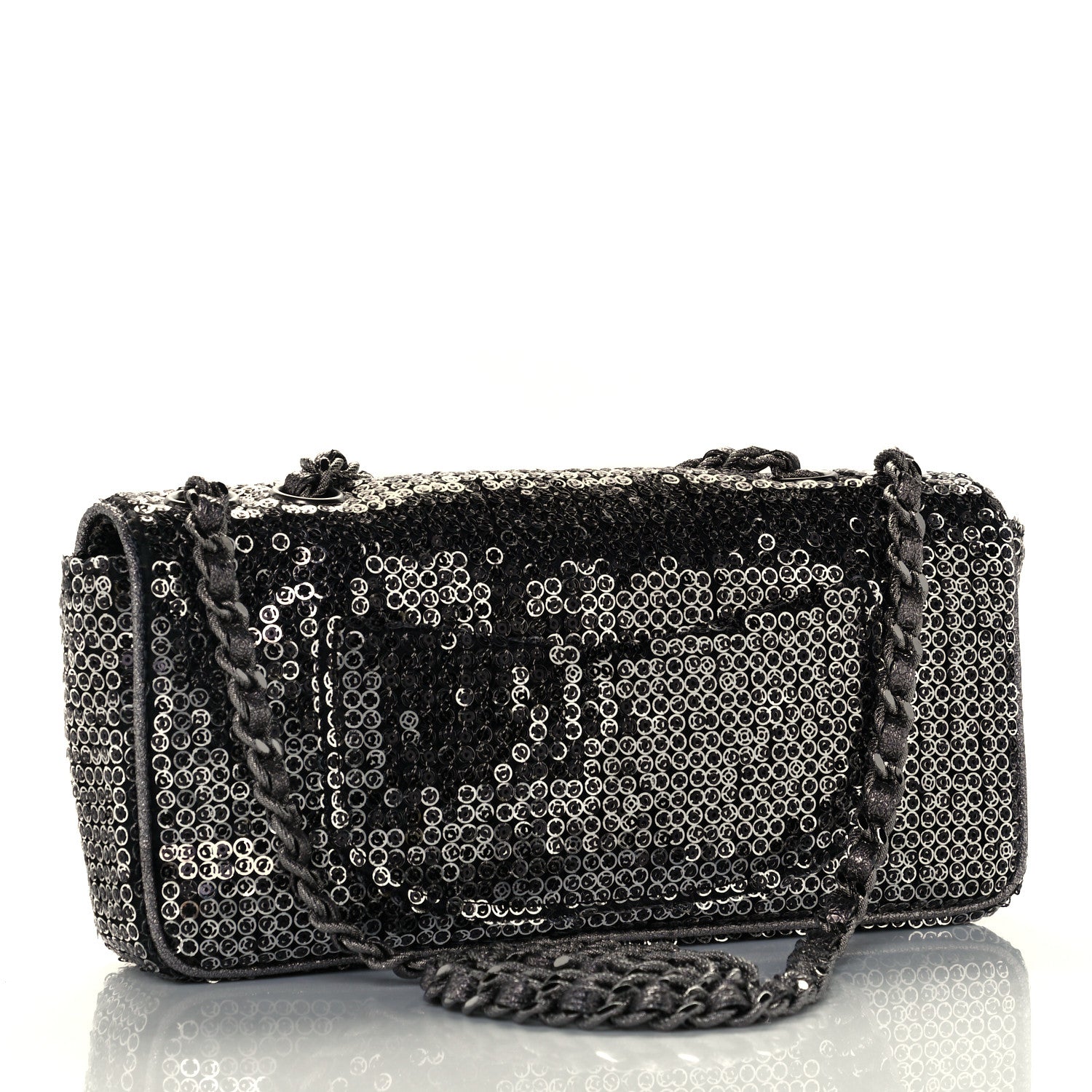 Chanel Sequin East West Flap Dark Silver 3 of 12