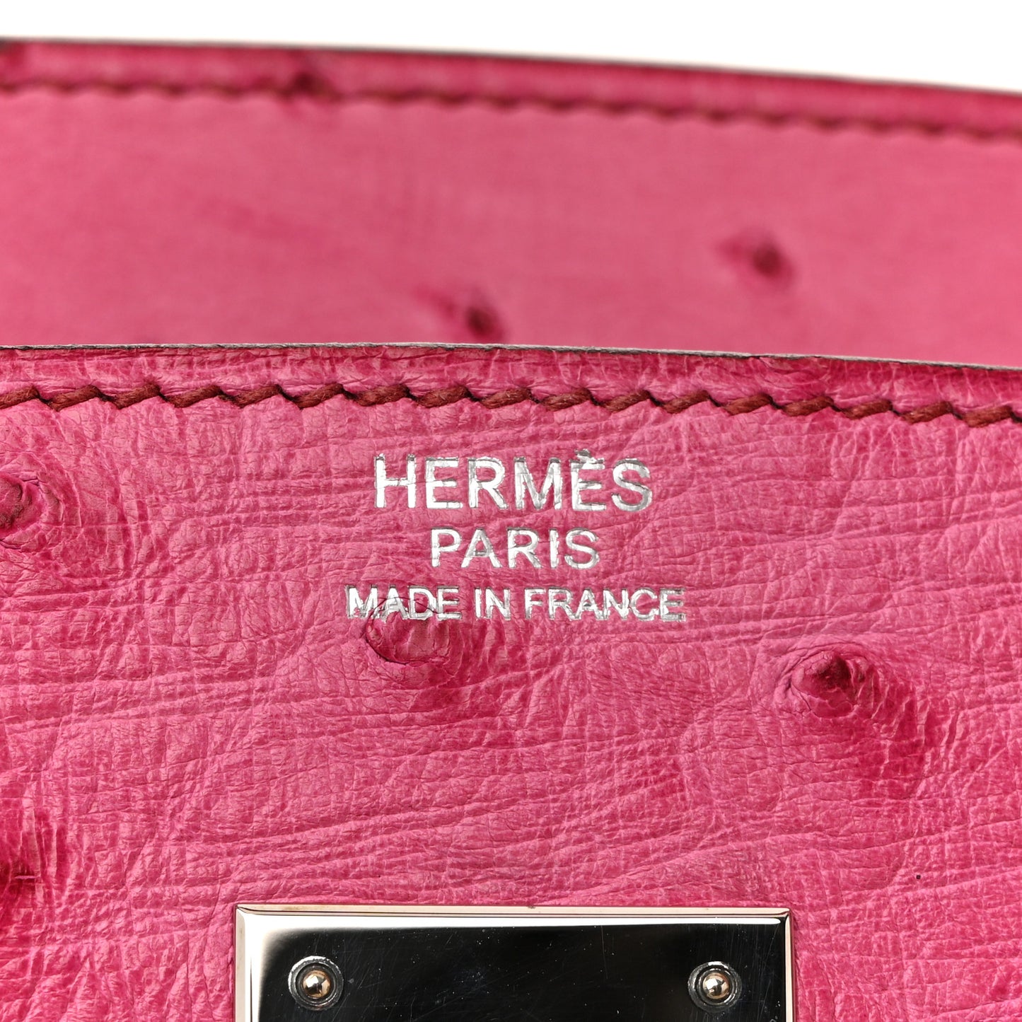 Ostrich Birkin 30 Rose Pourpre