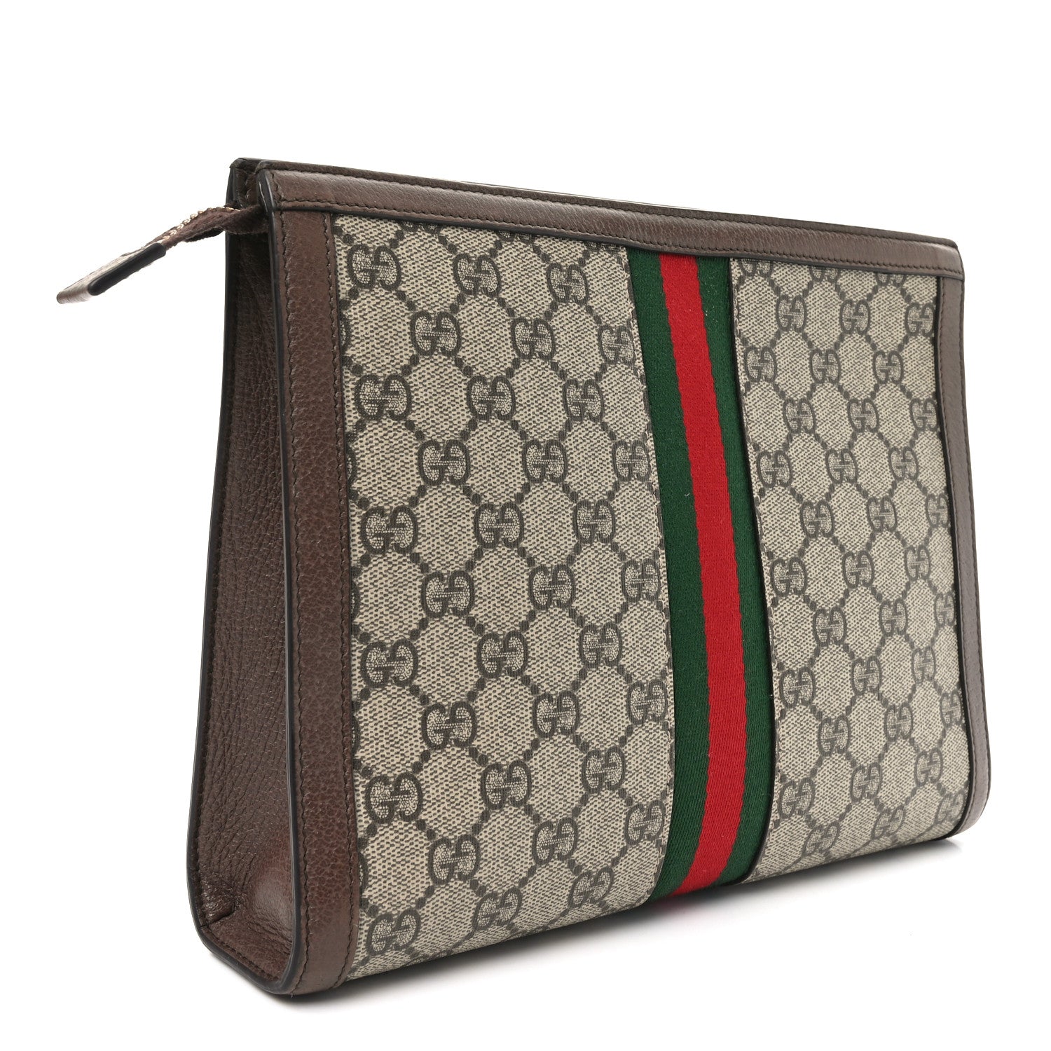 Gucci GG Supreme Monogram Web Ophidia Pouch Brown 3 of 9