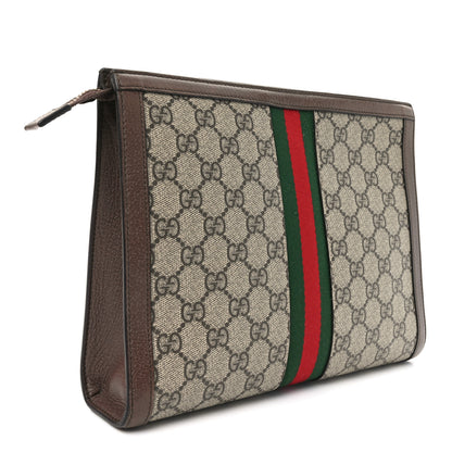 Gucci GG Supreme Monogram Web Ophidia Pouch Brown 3 of 9