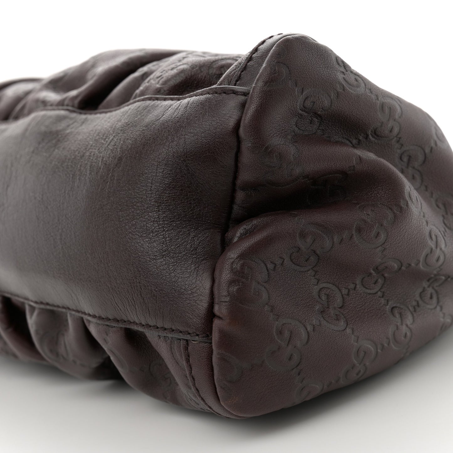 Guccissima Small D Gold Ring Shoulder Bag Chocolate Brown