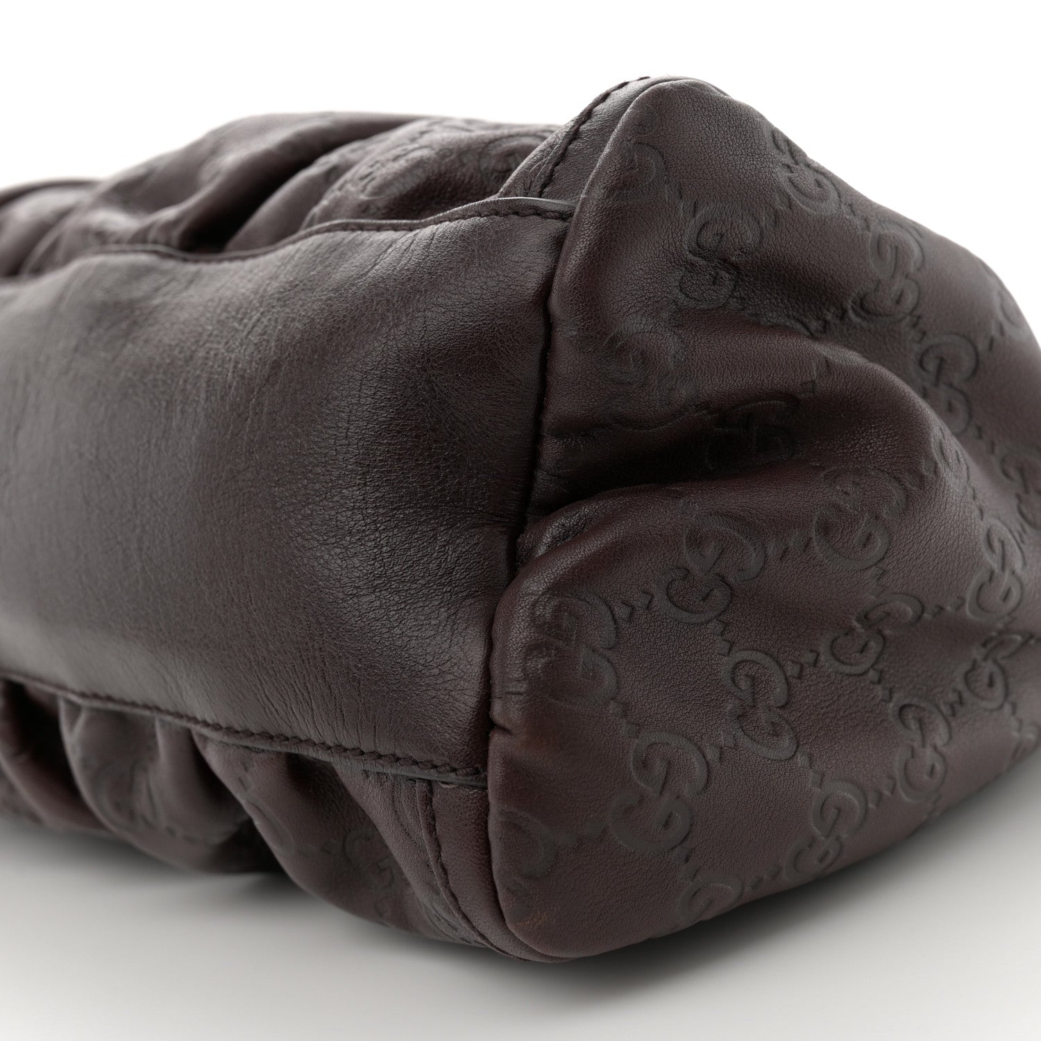 Gucci Guccissima Small D Gold Ring Shoulder Bag Chocolate Brown 10 of 10