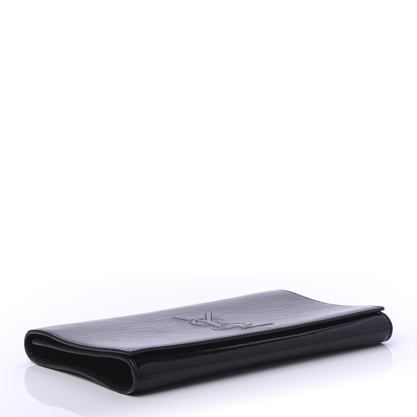 Textured Patent Monogram Large Belle De Jour Clutch Black