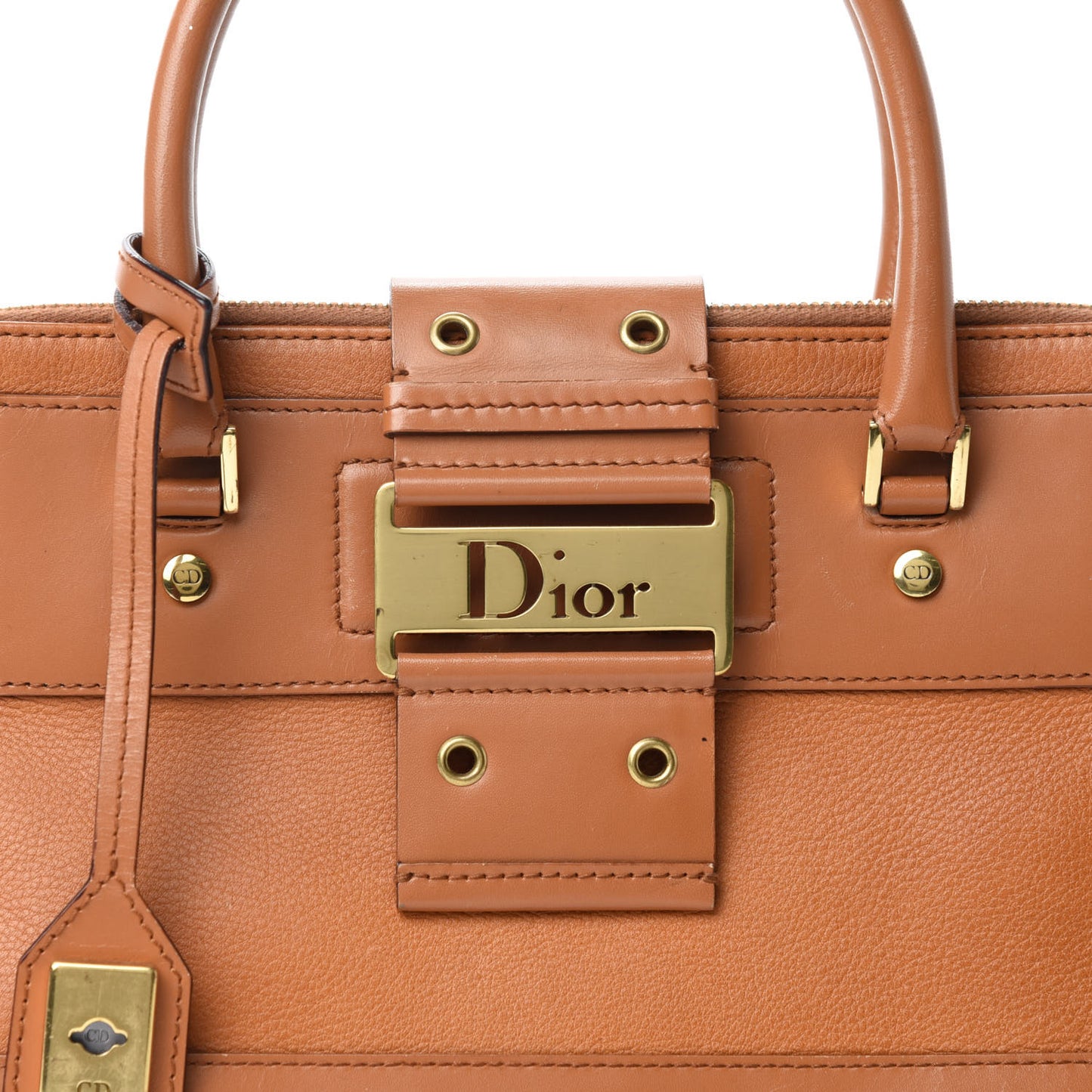 Grained Calfskin Street Chic Top Handle Bag Brown