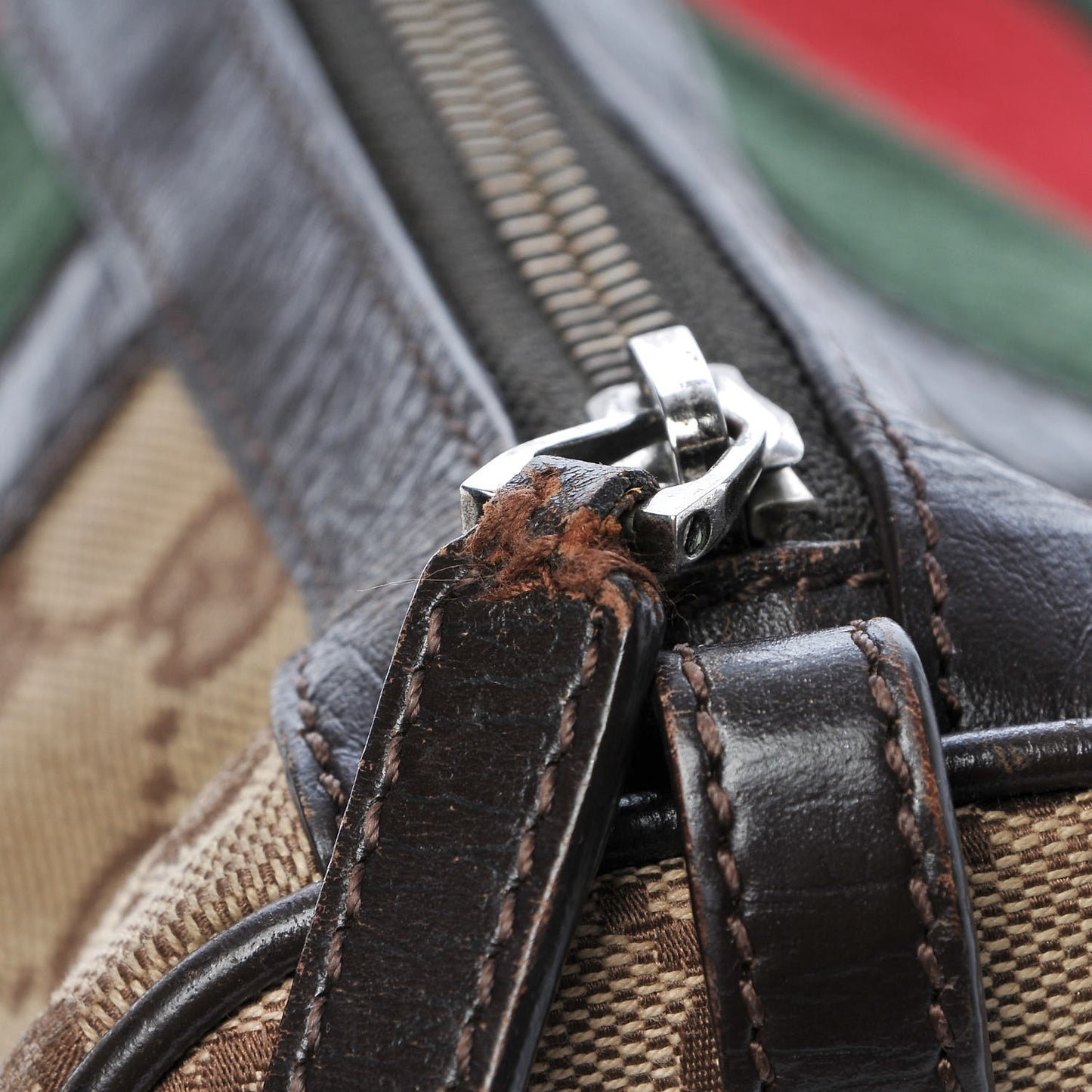 Monogram Vintage Web Mini Boston Dark Brown