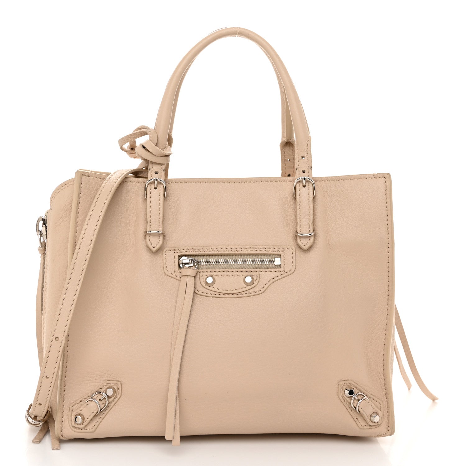 Balenciaga Calfskin Papier Mini A4 Zip Around Tote Light Beige 1 of 13