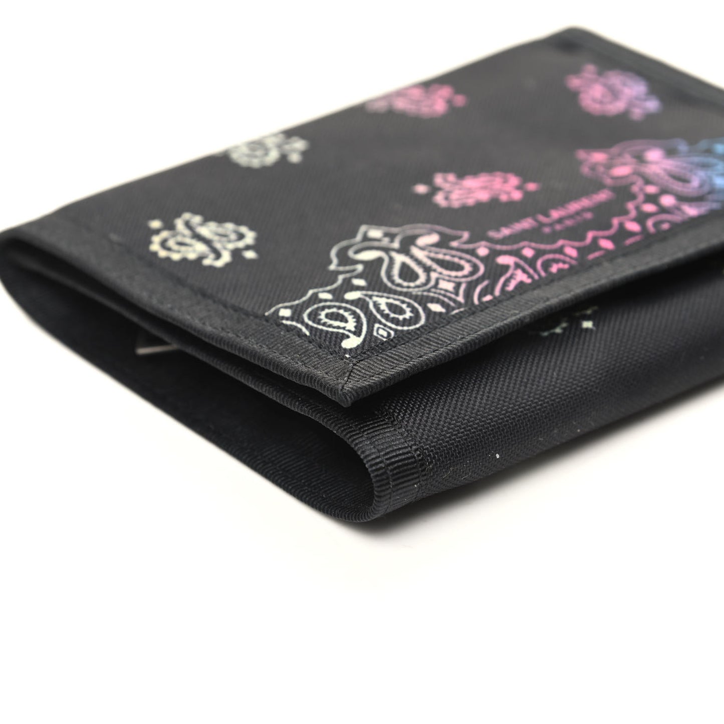 Nylon Bandana Print Tiny Buffalo Wallet Black