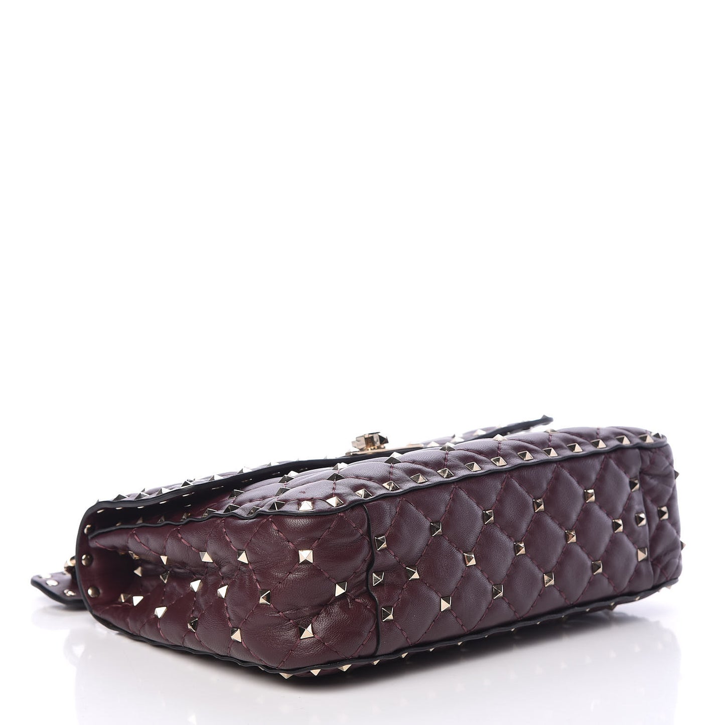 Nappa Medium Rockstud Spike Shoulder Bag Rubin